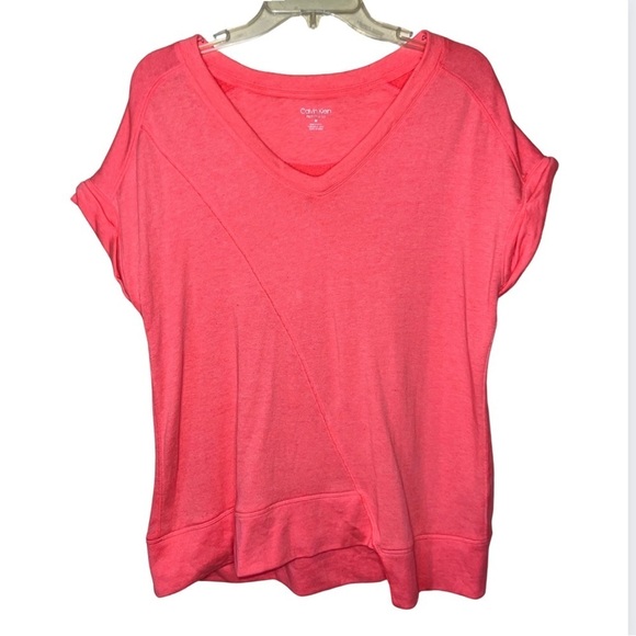 Calvin Klein Performance Hot Pink Asymmetrical Top Size Medium - Picture 2 of 7